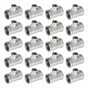 uxcell �X�e�����X�|304���� �p�C�v�p�� 3/4 BS PT x 1/4 BS PT x 3/4 BS PT ���X�O���p�� 25����