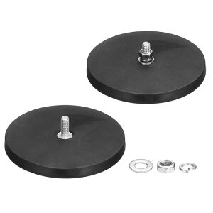 uxcell 2�Z�b�g 3.5�C���` �S���R�[�g�}�O�l�b�g 88LBS �σX�N���b�` �t���b �N�}�O�l�b�g�x�[�X M6�I�X�l�W�X�^�b�h&�i�b�g�t�� �J�����E���C�g�o�[�E�~���[�E�H��p