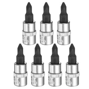 uxcell 7�s�[�X PH1 �t�B���b�v �X �r�b�g �\�P�b�g 1/4�C���` �X�N�G�A �h���C�u �N���X �w�b�h �G�N�X�e���V���� �C���p�N�g �r�b�g �p���[ �i�b�g �h���C�o�[ �Z�b�g S2 & CR-V �X�`�[�� �\�P�b�g