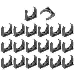 uxcell PVC�������ǃN�����v 20�Z�b�g U���^�`���[�u�z�[�X�o�b�N�� 40mm�O�a�p���`���[�u�z���_�[ TV�g���[�p�`���[�u�z�[�X�n���K�[�T�|�[�g �O���[