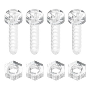 uxcell �N���A �A�N���� �l�W �i�b�g �Z�b�g 100�Z�b�g M4 x 16mm PC ���� �ۓ� �v���X �l�W �Z�p �i�b�g �Z�b�g �@�B �d�q �@�� DIY �N���t�g �p