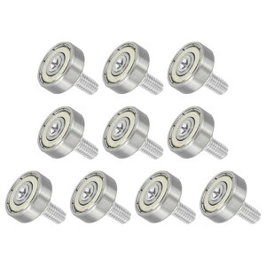 uxcell 10�Z�b�g �����o�����[���[ 19mm×6mm �ԗ� 4mm�X�e�b�v �X�`�[���x�A�����O���[���[ �����o���v�[���[ �x�A�����O�����p�ԗ� ���p�X���C�h�h�A�ݕ������ԃK�C�h M6×10mm�l�W