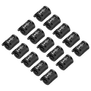 uxcell 15�� �t�F���C�g�t�B���^�[�����O�R�A RFI E M I�m�C�Y�}���P�[�u���N���b�v ���a7mm �d�q�@��E�Y�Ɨp ��