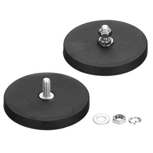 uxcell 2�Z�b�g 2.6�C���`�a �S���R�[�g�}�O�l�b�g 44LBS�σX�N���b�` �t���b �N�}�O�l�b�g�x�[�X M6�I�X�l�W�X�^�b�h���i�b�g�t�� �J�����E���C�g�o�[�E�~���[�E�H��p�}�O�l�b�g�z���_�[