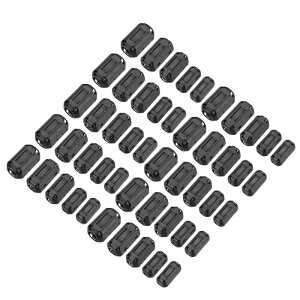 uxcell 50�Z�b�g 5�T�C�Y �N���b�v�I�� �t�F���C�g�����O�R�A�A3.5mm/5mm/7mm/9mm/13 mm�a�P�[�u���pE M I RFI�m�C�Y�h�~�N���b�v ��
