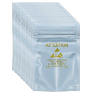 uxcell 100������ �Ód�C�h�~�o�b�O 2.4×3.5 �ĕ��\ ESD�V�[���h�o�b�O ���x���t�� HDD/S S D/�d�q�@��/�}�U�[�{�[�h�p �V���o�[�O���[