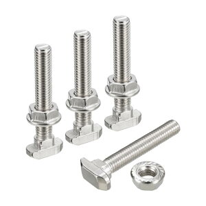 uxcell M8x50mm T�X���b�g�h���b�v�C���{���g��M8�Z�p�t�����W�i�b�g�Z�b�g�A40�Z�b�g �ƃw�b�hT�{���g T�`�X�^�b�h �X���C�h�X�N�����[ 40�V���[�Y�A���~�v���t�@�C���p