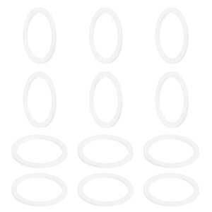 uxcell PTFE�����b�V���[12�Z�b�g�O�a55mm���a45mm����3 mm�t�@�E�`�p�C�v�z�[�X�{���g�@�B�p�V�[���X�y�[�T�[�K�X�P�b�g�����O���F