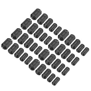 uxcell 40�Z�b�g 5�T�C�Y �N���b�v�I���t�F���C�g�R�A�����O�A3.5mm/5mm/7mm/9mm/13 mm�a�P�[�u���pE M I RFI�m�C�Y�}���t�F���C�g�r�[�Y ��
