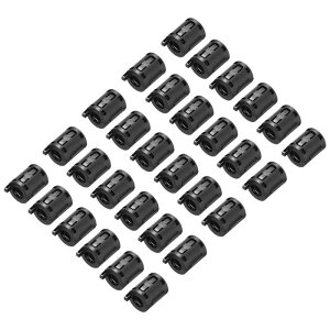 uxcell 30�� �t�F���C�g�R�A �m�C�Y�t�B���^�[ �N���b�v�� E M I�΍� �P�[�u���p ���a7mm �d�q�@��E�H�Ɨp ��