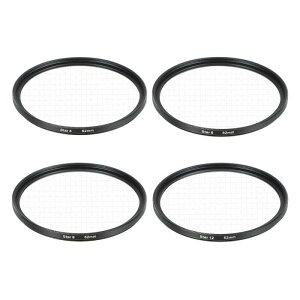 uxcell 62mm �X�^�[�t�B���^�[ �J���������Y�p�X�^�[���ʃN���X�X�N���[���Z�b�g 4�_ 6�_ 8�_ 12�_ ��i�E�K���X���i�B�e�p 4���Z�b�g
