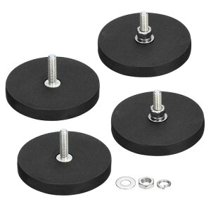 uxcell 4�Z�b�g 1.7�C���`�a �S���R�[�g�}�O�l�b�g 19LBS�σX�N���b�` �t���O�}�O�l�b�g�x�[�X M4�I�X�l�W�X�^�b�h���i�b�g�t�� �J�����E���C�g�o�[�E�~���[�E�H��p�}�O�l�b�g�z���_�[