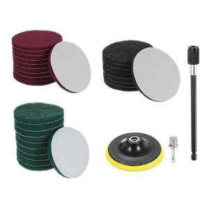uxcell 27���Z�b�g 5�C���` �i�C������ �z�[�v�������p�b�h 240/400/800�O���b�g �X�N���o�[ �X�R�A�����O�p�b�h �z�[�v�����[�v�� �\�ʒ����p �h���������f�B�X�N ��/��/�D