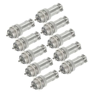 uxcell 10�Z�b�g 3�s�� GX16 �q��R�l�N�^�[ 250V 15A 16mm �\�P�b�g ���^���ی^�v���O �g���[���[�E�h���[���E�Y�Ƌ@��p ���X/�I�X�v���O�t�� �V���o�[