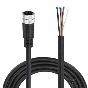 uxcell M12 5�s�� �X�g���[�g ���X �q��R�l�N�^ �P�[�u�� 3 m �h�� IP67 �q��Z���T�[�d�C�P�[�u��