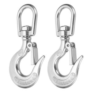 uxcell 5/16 �X���b�v�t�b�N 2�Z�b�g 304�X�e�����X���X�C�x�����t�e�B���O�t�b�N �ω׏d1433lbs ��]�`�F�[���N���r�X�t�b�N �N���[���E���D�E�`�p�A���p���S�`�F�[���t�b�N