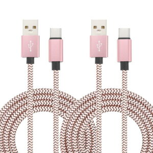 uxcell 9.84ft USB �^�C�v-C�[�d�P�[�u�� 2�{�Z�b�g 2.4A �^�C�v-C to USB A �u���[�h�[�d�R�[�h �f�[�^�]���P�[�u�� �^�u���b�g �X�}�z LED�f�X�N�����v �h���[���p �s���N