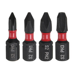 uxcell 4�{�g PH0/PH1/PH2/PH3 �\�����r�b�g 1/4�C���`�Z�p�V�����N 25mm/1�C���`�� ���Εt �Z�p�r�b�g S2�| �h���C�o�[�r�b�g �H�Ɨp �d���h�����r�b�g