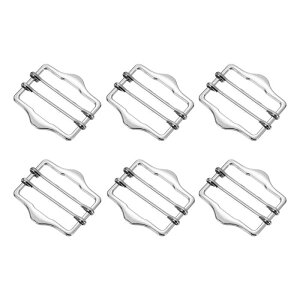 uxcell 6Pcs ���^�� �X���C�h �o�b�N�� 40mm �_�u���s�� �E�F�r���O �X�g���b�v ���[���[ �A�W���X�^�[ �X���C�_�[ �o�b�N�� �^�C�g�i�[ �X�[�c �x���g �z �o�b�O �������i �V���o�[
