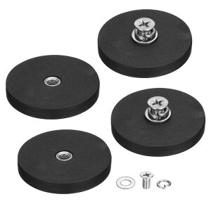uxcell 4�Z�b�g 1.7�C���`�a �S���R�[�g�}�O�l�b�g 19LBS�σX�N���b�` �t���O�}�O�l�b�g�x�[�X M6���X�l�W�X�^�b�h���i�b�g�t�� �J�����E���C�g�o�[�E�~���[�E�H��p�}�O�l�b�g�z���_�[
