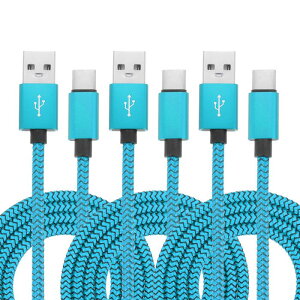 uxcell 6.56�t�B�[�g US B �^�C�v C �[�d �P�[�u�� 3�{ �Z�b�g 2.4A �^�C�v-C ���� US B A �u ���P�b�g �t�� �f�[�^ �]�� �P�[�u�� �^�u���b�g �X�}�z LED �f�X�N �����v �h���[�� �p �u���[