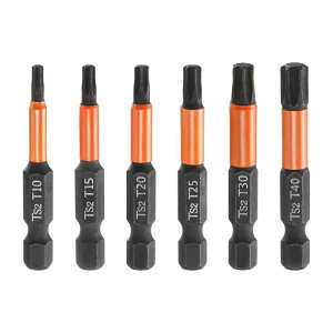 uxcell 6�_�Z�b�g T10-T40 �g���N�X�r�b�g 2�C���`(50mm) 1/4�C���`�Z�p�V�����N ���C�t�� ���Ȃ� �Z�L�����e�B 6�| �C���g�X�^�[�r�b�g �h�����r�b�g �����_������ S2�|