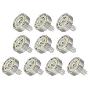 uxcell 10�Z�b�g �����o�����[���[ 19mm×6mm �ԗ� 2mm�i�� �X�`�[���x�A�����O���[���[ �����o���v�[���[ �x�A�����O�����p�ԗ� ���p�X���C�h�h�A�ݕ������ԃK�C�h M6×10mm�l�W