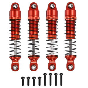 uxcell 4�� RC �V���b�N �A�u�\�[�o�[ 1/18 50mm �A���~�j�E�� �X���b�h �t�����g & ���A �V���b�N �A�u�\�[�o�[ �_���p�[ �g���Z�b�g 1/18 RC �J�[ �N���[���[ ���[�V���O ���[�� �p ���b�h