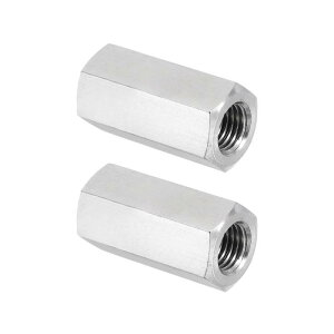 PATIKIL M10x1.25�s�b�`304�X�e�����X�|�Z�p�����i�b�g2��35mm / 1.38�����S�˂����b�h�����i�b�g�X�^�b�f�B���O�R�l�N�^�t�@�X�i�[�V���o�[�g�[��