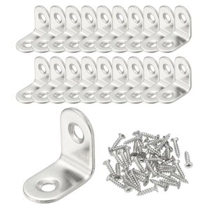 PATIKIL 20�� ����L���^�u ���P�b�g 25mm x 25mm�i1"x1"�j90�xL�u ���P�b�g�R�[�i�[�u���[�X �ؐ��I�Ƌ�p�X�e�����X�X�`�[�����p�}�E���g�t���l�W �V���o�[