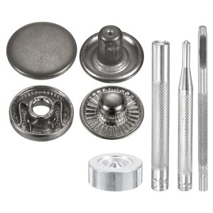 uxcell 24�Z�b�g ���U�[�X�i�b�v���ߋ�L�b�g 15mm�a �^�J���v���X�X�^�b�h�L���b�v�{�^�� 2.76�C���`�� �����X�i�b�v�{�^�� 4�̎��t���H��t�� �R�[�g �o�b�O �v �}���� �{�[�g �L�����o�X