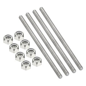 PATIKIL �Z�p�`�i�b�g�t����1/4-20x120mm�X���b�h���b�h4�{304�X�e�����X�|���̑S�X���b�h���b�h�E�����X���b�h�N�����v�n���K�[U�{���g�p�̃i�C�����C���T�[�g���b�N�i�b�g8�t���V���o�[�g