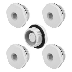 M METERXITY 5-Pack �C���i�[�w�b�N�X�w�b�h�p�C�v�v���O�G���h�L���b�v�AM25x1.5mm �i�C�������K�[�f���z�[�X�X�g�b�p�[�R�l�N�^�[�v���O�A�p�C�v�G���h���I�����邽�߂̃V�[�������O�t���y�z