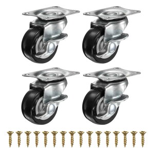 PATIKIL 1.25�C���`�L���X�^�[�z�C�[���Ƌ�����o�����[��DIY�v���W�F�N�g�p��PVC�~���[�g360�x��]�v���[�g�L���X�^�[�i�u���[�L�t���j- 4�i���j