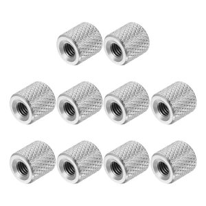 PATIKIL 10�� M5x0.8mm ���i�b�g ��10mm x ����8mm �J�b�v�����O�i�b�g 304�X�e�����X�|�� ���E���h�R�l�N�^�i�b�g �S�˂� �X�y�[�T�[ �X�^�b�h�R�l�N�^�t�@�X�i�[ �J���� �d�q�@�� �@�B �Ƌ� �ڑ� �C