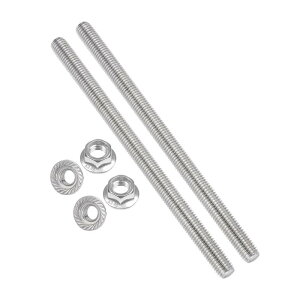 PATIKIL 2�Z�b�g M12 x 1.75mm �t���X���b�h���b�h 8�C���`/200mm 304�X�e�����X�|�S�X���b�h���b�h ���[�g���E�l�W�t�� 4�t�����W�Z�p�i�b�g�t�� �N�����v �n���K�[ U�{���g