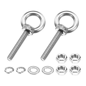 PATIKIL M5 x 30mm �A�C�{���g2�� 304�X�e�����X�|�X���b�h���t�e�B���O�����O�Z�b�g �V�����_�[�A�C�{���g ���b�N�i�b�g �����b�V���[ �n�����b�N �L���p�V���o�[