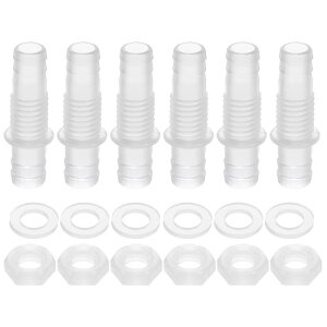 uxcell 6Pcs �v���X�`�b�N �z�[�X �o�[�u �t�B�b�e�B���O 11/32 x 3/8 �o���N�w�b�h �A�_�v�^�[ ���j�I�� �X�v���C�T�[ �����_�[ �p�C�v �R�l�N�^�[ M12 �i�b�g ���b�V���[ �t�� �A�N�A���E�� �� �R