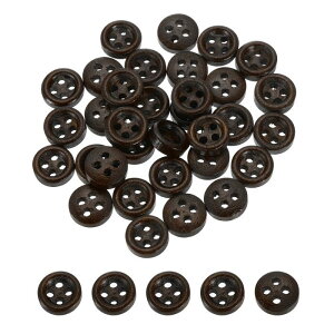 uxcell 50Pcs �ؐ� �{�^�� 9mm(3/8") 4�� �ی^ �E�b�h �\�[�C���O �{�^�� �N���t�g �t���b�g�o�b�N ��| DIY �m�� �_�[�N���F