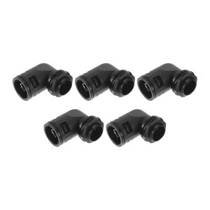 VekAuto M25x1.5 �P�[�u���O�����h 25mm / 0.98 90�x�x���[�Y�W���C���g PA6 �i�C���� �u���b�N 5��