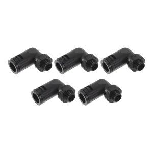 VekAuto M12x1.5 �P�[�u���O�����h 10mm / 0.39 90�x�x���[�Y�W���C���g PA6 �i�C���� �u���b�N 5��