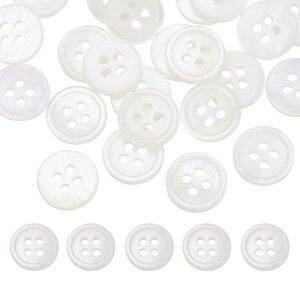 uxcell 26�̊ۂ��V�R�L�{�^���A12.5mm 4���^��̕�L�N���t�g�V�[�V�F���{�^���A�ߗށA�V���c�A�h���X�A�D��DIY�N���t�g���ɓK���Ă��܂��A��