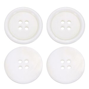 uxcell 4�̊ۂ��V�R�L�{�^���A25mm 4���^��̕�̊L�N���t�g�V�[�V�F���{�^���A���A�V���c�A�h���X�A�D��DIY�N���t�g���ɓK���Ă��܂��A����̂��锒�F