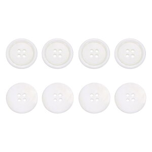 uxcell 8�̊ۂ��V�R�L�{�^���A25mm 4���^���L�N���t�g�V�[�V�F���{�^���A�ߗށA�V���c�A�h���X�A�D��DIY�N���t�g���ɓK���Ă��܂��A����̂��锒�F