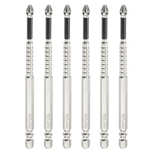 uxcell 6�� �C���p�N�g �t�B���b�v �X �X�N�����[�h���C�o�[�r�b�g PH2 (#2) �A���`�X���b�v �`�b�v 1/4�C���` �w�b�N�X �V�����N 4.72�C���` (120mm) ���� �}�O�l�e�B�b�N �N���X �X�N�����[�h���C�o