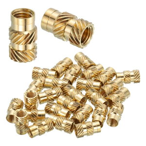 uxcell 28�� �l�W���݃C���T�[�g M5 x 12mm L x 7mm OD ���^�J���g���b�N�m�u�i�b�g�����l�W���݃q�[�g�Z�b�g�C���T�[�g���ߍ��݃i�b�g 3D�v�����g���i����уv���X�`�b�N�ޗ��p