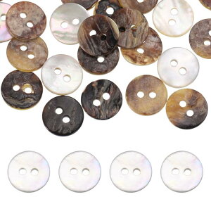 uxcell 60�� �ۂ��V�R�L�{�^�� 10mm 2���^�� ��L�N���t�g�V�[�V�F���{�^�� �� �V���c �h���X �D��DIY�N���t�g���p �_�[�N�X���[�N�O���[