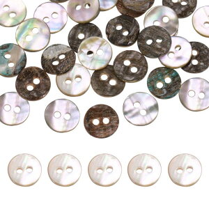 uxcell 36�̊ۂ��V�R�L�{�^���A11.5mm 2���^��̕�L�N���t�g�V�[�V�F���{�^���A���A�V���c�A�h���X�A�D��DIY�N���t�g���ɓK���Ă��܂��A�x�[�W�����F