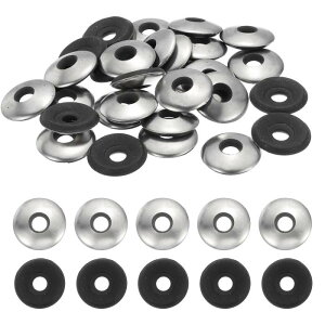 uxcell 70�p�b�N �X�e�����X�X�`�[��EPDM�{���f�b�h�V�[�����O���b�V���[ 1/4 x 3/4�l�I�v�����N�b�V�������b�V���[�K�X�P�b�g �{���g�@�B�p�iM6.3x19mm�j