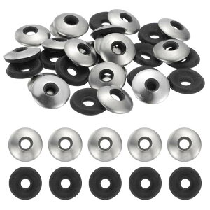 uxcell 70�p�b�N �X�e�����X�X�`�[��EPDM�{���f�b�h�V�[�����O���b�V���[ #10 x 5/8�l�I�v�����N�b�V�������b�V���[�K�X�P�b�g �{���g�@�B�p(M4.8x16mm)